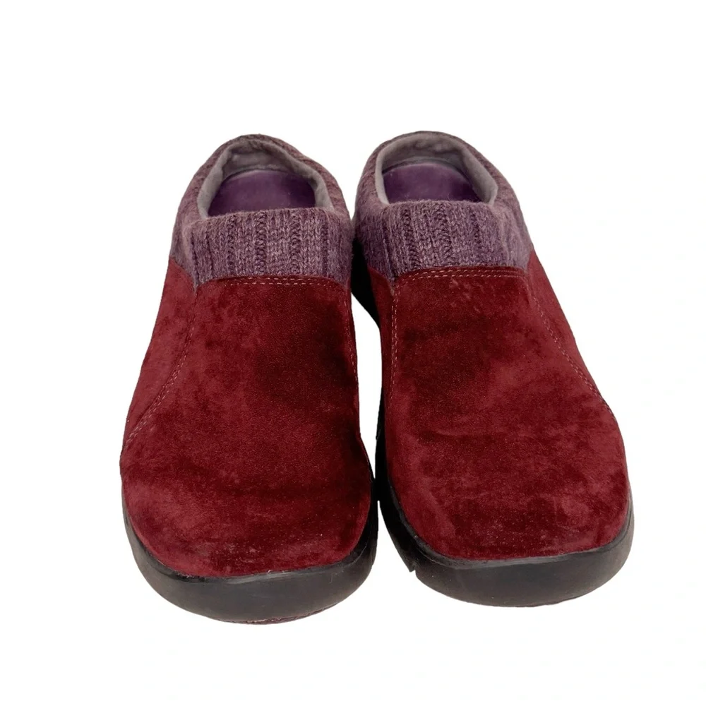 DANSKO BURGUNDY EMILY SUEDE CLOGS MULE SZ 38/8 - Picture 2 of 12
